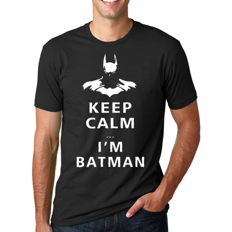 New Fashion Funny Keep Calm I Am Batman Printed T-Shirts O-Neck Streetwear Men's fitness crossfit Tshirt Summer Hip Hop mmaTops