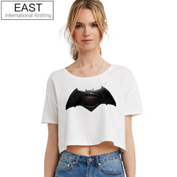East Knitting F1812 2017 Street Fashion Summer Women T shirt The Batman VS Superman Printed  Harajuku T-shirt For Women