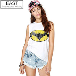 F1200 New Fashion 3D Loose Batman Print Women T-Shirts Tops Sleeveless Casual Tops
