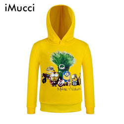 iMucci Baby Boy Yellow Minions Long Sleeve Cartoon Hoody SpongeBob Sweatershirt Kids Hoodies With Caps Children Boy Clothing