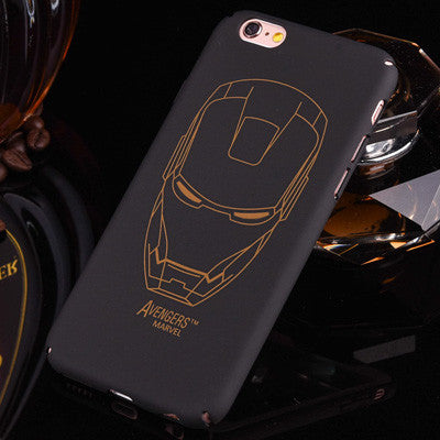 Black hard PC plastic Ultra-thin matte surface batman Phone Case Cover For Apple  iPhone 7 5 5S SE 6 6S 6 plus iron Maniron Man