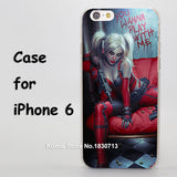 Batman Harley Quinn blood blonde sexy Design hard transparent clear Skin Cover Case for Apple iPhone 7 6 6s Plus SE 5 5s 4 4s 5c