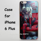 Batman Harley Quinn blood blonde sexy Design hard transparent clear Skin Cover Case for Apple iPhone 7 6 6s Plus SE 5 5s 4 4s 5c