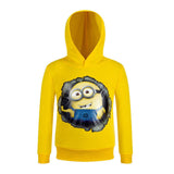 iMucci Baby Boy Yellow Minions Long Sleeve Cartoon Hoody SpongeBob Sweatershirt Kids Hoodies With Caps Children Boy Clothing