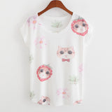 New 2017 summer for Tshirt women style thin plus size loose batwing sleeve women's T-shirt minion and Spongebob print Tops Tees
