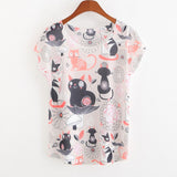 New 2017 summer for Tshirt women style thin plus size loose batwing sleeve women's T-shirt minion and Spongebob print Tops Tees