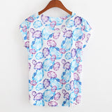 New 2017 summer for Tshirt women style thin plus size loose batwing sleeve women's T-shirt minion and Spongebob print Tops Tees
