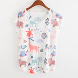 New 2017 summer for Tshirt women style thin plus size loose batwing sleeve women's T-shirt minion and Spongebob print Tops Tees