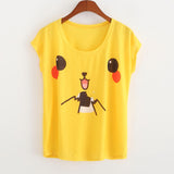 New 2017 summer for Tshirt women style thin plus size loose batwing sleeve women's T-shirt minion and Spongebob print Tops Tees
