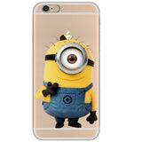 soft tpu Silicone Cute Coque Despicable Me Yellow Minion Cover Sofe Minion Case For iphone 7 7Plus 6 6s 6Plus 5 5S SE 4 4S