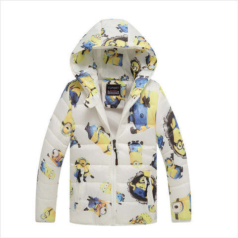 2017 minion Jackets Children Clothing Winter New outerwear kids clothes 3-10 yrs boys hoodies fashion coat boys jackets
