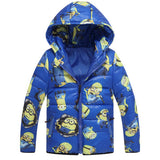 2017 minion Jackets Children Clothing Winter New outerwear kids clothes 3-10 yrs boys hoodies fashion coat boys jackets