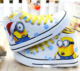 2016 New Arrival Boys & Girls Special Minions Canvas Kids Brand Hand Painted Cartoon Shoes High Top Sneakers For Family , LJ020