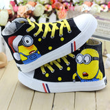 2016 New Arrival Boys & Girls Special Minions Canvas Kids Brand Hand Painted Cartoon Shoes High Top Sneakers For Family , LJ020