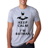 New Fashion Funny Keep Calm I Am Batman Printed T-Shirts O-Neck Streetwear Men's fitness crossfit Tshirt Summer Hip Hop mmaTops
