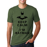 New Fashion Funny Keep Calm I Am Batman Printed T-Shirts O-Neck Streetwear Men's fitness crossfit Tshirt Summer Hip Hop mmaTops