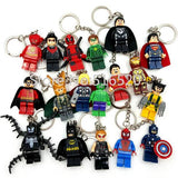 Starwars Marvel Avengers Captain America Ironman Spiderman Deadpool Darth Vader Superman Batman With Legoes Keychain Mini figure