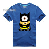 Minions Super Hero T-Shirt Cartoon Comic Superman Batman Captain America Spiderman Hulk Thor Movie T Shirts Tshirt Geek Tee