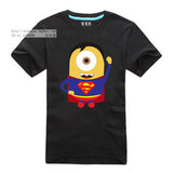 Minions Super Hero T-Shirt Cartoon Comic Superman Batman Captain America Spiderman Hulk Thor Movie T Shirts Tshirt Geek Tee