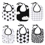 Baby Bibs Batman Clouds Cross Grid Towel Cotton Children Infant Saliva Towels Girls Boys Bandana Bibs Black with White