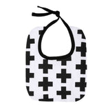 Baby Bibs Batman Clouds Cross Grid Towel Cotton Children Infant Saliva Towels Girls Boys Bandana Bibs Black with White