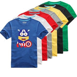 Minions Captain America Super Hero T-Shirt Men Cartoon The Avengers Movie T Shirts Cotton Tshirt Geek Tee