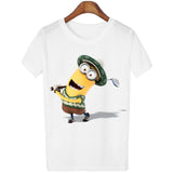 T Shirt Women 2016 Summer Tops Fruits Minions Print T-shirt Femme Loose Short Sleeve Harajuku White Tees Camisetas Mujer