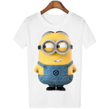 T Shirt Women 2016 Summer Tops Fruits Minions Print T-shirt Femme Loose Short Sleeve Harajuku White Tees Camisetas Mujer