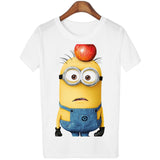 T Shirt Women 2016 Summer Tops Fruits Minions Print T-shirt Femme Loose Short Sleeve Harajuku White Tees Camisetas Mujer
