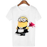 T Shirt Women 2016 Summer Tops Fruits Minions Print T-shirt Femme Loose Short Sleeve Harajuku White Tees Camisetas Mujer