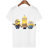 T Shirt Women 2016 Summer Tops Fruits Minions Print T-shirt Femme Loose Short Sleeve Harajuku White Tees Camisetas Mujer