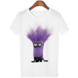 T Shirt Women 2016 Summer Tops Fruits Minions Print T-shirt Femme Loose Short Sleeve Harajuku White Tees Camisetas Mujer