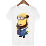 T Shirt Women 2016 Summer Tops Fruits Minions Print T-shirt Femme Loose Short Sleeve Harajuku White Tees Camisetas Mujer