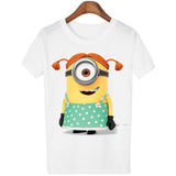 T Shirt Women 2016 Summer Tops Fruits Minions Print T-shirt Femme Loose Short Sleeve Harajuku White Tees Camisetas Mujer