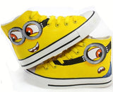 2016 New Cartoon Anime Women Casual Shoes Figure Despicable Me 2 Minion Shoes Couples Hand Painted Canvas Shoes