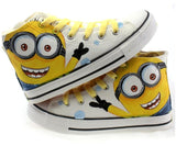 2016 New Cartoon Anime Women Casual Shoes Figure Despicable Me 2 Minion Shoes Couples Hand Painted Canvas Shoes