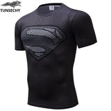 TUNSECHY brand Newest long sleeve compression shirt men's marvel captain america/Ironman/Sipder Man/superman Tights t shirt