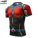 TUNSECHY brand Newest long sleeve compression shirt men's marvel captain america/Ironman/Sipder Man/superman Tights t shirt