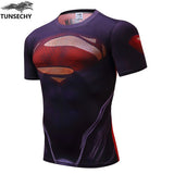 TUNSECHY brand Newest long sleeve compression shirt men's marvel captain america/Ironman/Sipder Man/superman Tights t shirt