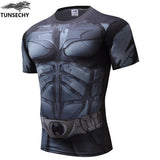 TUNSECHY brand Newest long sleeve compression shirt men's marvel captain america/Ironman/Sipder Man/superman Tights t shirt