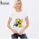 Tee Shirt Femme Harajuku Character T-Shirts Short Sleeve O-Neck Cartoon Minions Print Tshirt Summer Tops For Women Tees Big Size