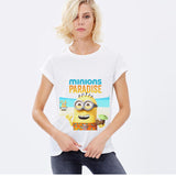 Tee Shirt Femme Harajuku Character T-Shirts Short Sleeve O-Neck Cartoon Minions Print Tshirt Summer Tops For Women Tees Big Size