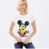 Tee Shirt Femme Harajuku Character T-Shirts Short Sleeve O-Neck Cartoon Minions Print Tshirt Summer Tops For Women Tees Big Size