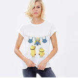 Tee Shirt Femme Harajuku Character T-Shirts Short Sleeve O-Neck Cartoon Minions Print Tshirt Summer Tops For Women Tees Big Size