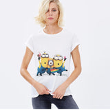 Tee Shirt Femme Harajuku Character T-Shirts Short Sleeve O-Neck Cartoon Minions Print Tshirt Summer Tops For Women Tees Big Size
