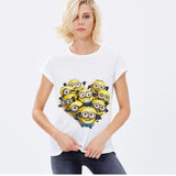 Tee Shirt Femme Harajuku Character T-Shirts Short Sleeve O-Neck Cartoon Minions Print Tshirt Summer Tops For Women Tees Big Size