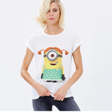 Tee Shirt Femme Harajuku Character T-Shirts Short Sleeve O-Neck Cartoon Minions Print Tshirt Summer Tops For Women Tees Big Size