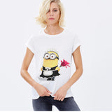 Tee Shirt Femme Harajuku Character T-Shirts Short Sleeve O-Neck Cartoon Minions Print Tshirt Summer Tops For Women Tees Big Size