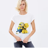Tee Shirt Femme Harajuku Character T-Shirts Short Sleeve O-Neck Cartoon Minions Print Tshirt Summer Tops For Women Tees Big Size