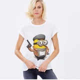 Tee Shirt Femme Harajuku Character T-Shirts Short Sleeve O-Neck Cartoon Minions Print Tshirt Summer Tops For Women Tees Big Size